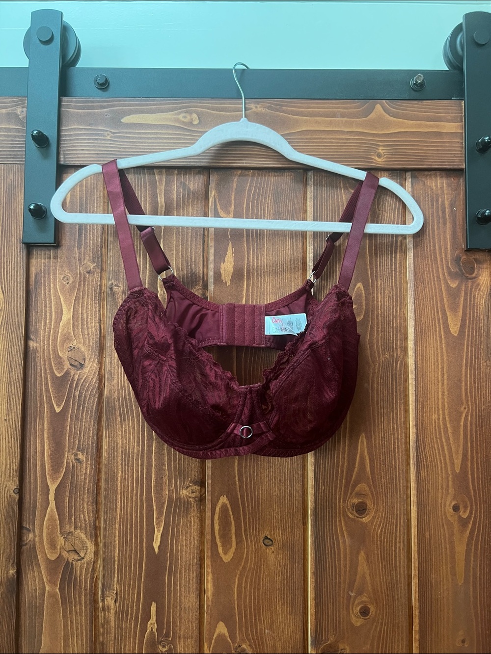 Curvy Kate - lace daze balcony bra - burgundy